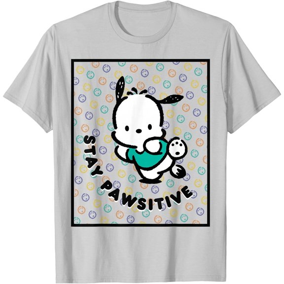 Pochacco Stay Paw-sitive Positive Good Energy Fun Vibes DTG Print Unisex T-Shirt