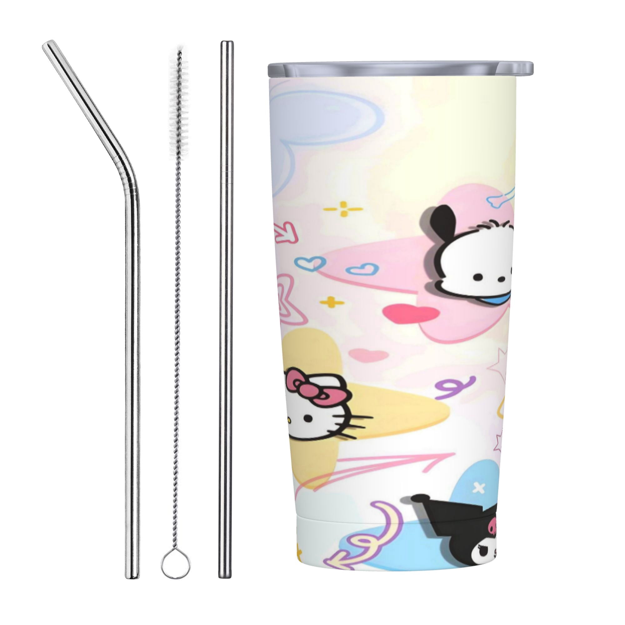 Pochacco Soccer Stainless Steel Tumbler With Lid & Straw - 1200ml XL Insulated Cup