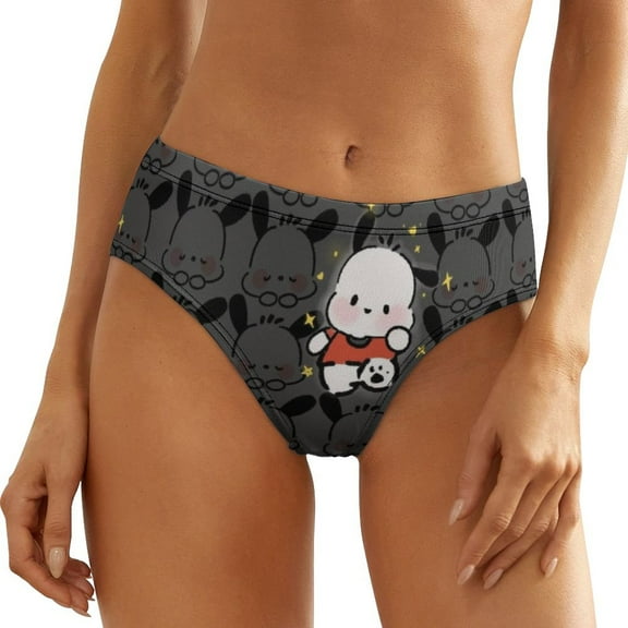 Pochacco Women's Underwear Low Rise Full Coverage Briefs Breathable Underpants Ladies Regular Plus Size Panties