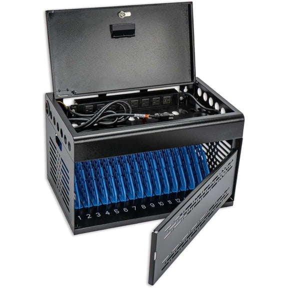 Pochar 16-Device Chromebook Charging Station Organizer for Multiple Devices with Lock, Black