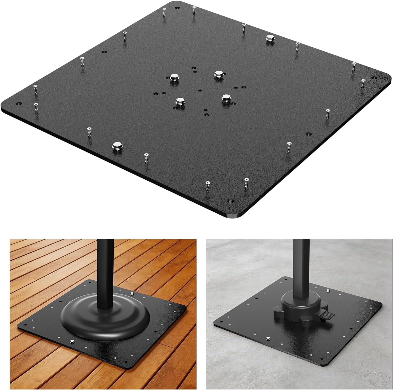 low profile patio umbrella stand Base 19.3'' Half Round Umbrella for 1.5''-1.9''  Nuu Garden Constructed from powder Yaheetech 200lbs 4-Piece Offset Cantilever