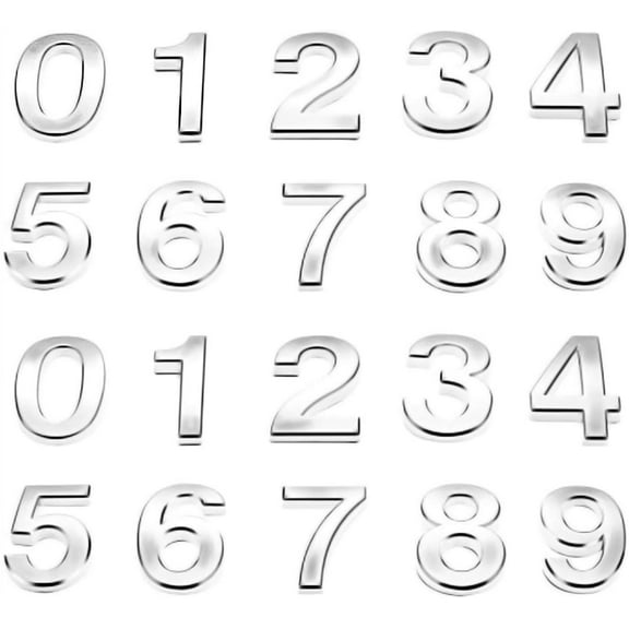 Mail Box Lettering Adhesive Stickers 20 Pieces Total 2 x 1.25 Inch Post Box Reflective Plastic Number Decals