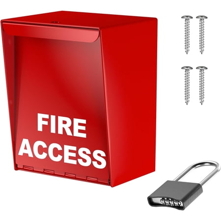 Pochar Wall Mounted Fire Department Box with Combination Padlock for Property Management, Commercial & Residential Use