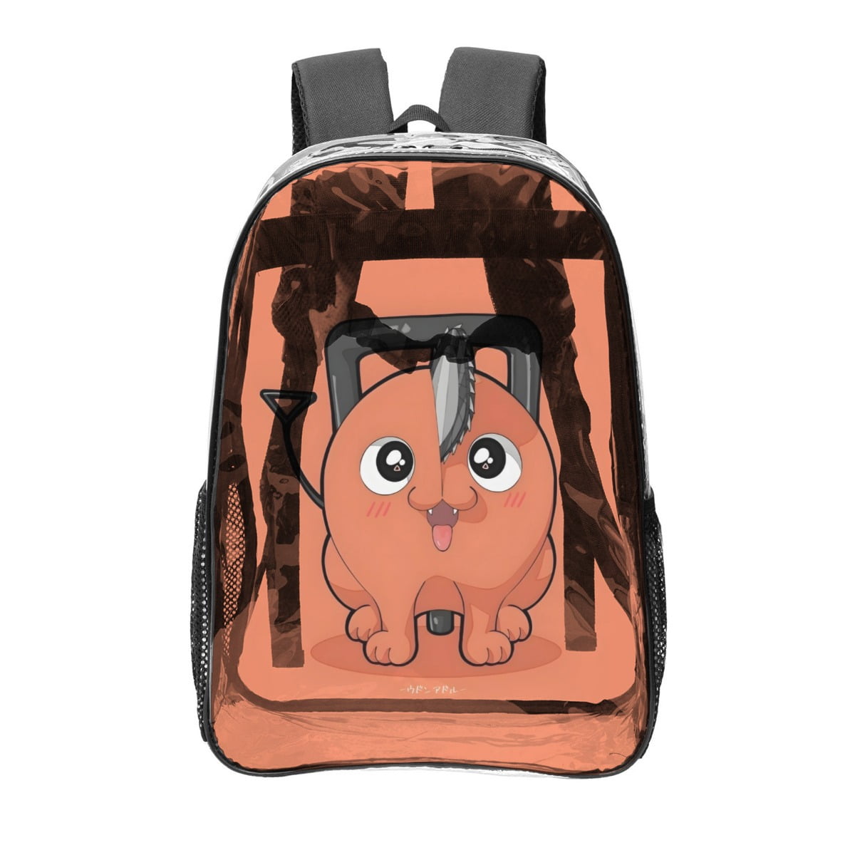Pochita Pattern Transparent Backpack Lightweight And Fashionable
