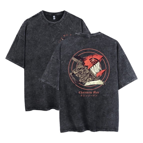 Pochita special shirt for men and women unisex summer short-sleeved loose Harajuku washed sweatshirt