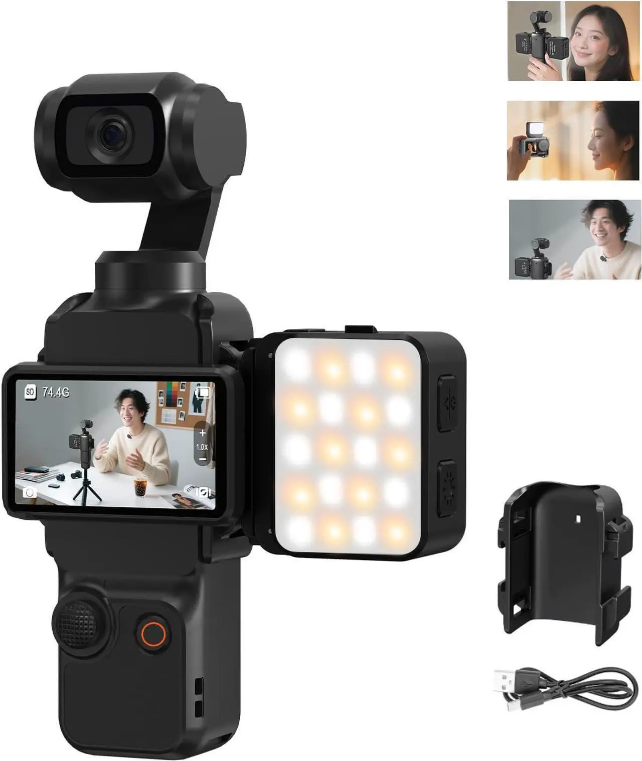 Pocket 3 Magnetic Mini LED Light Attachment, 8700K Adjustable Fill ...
