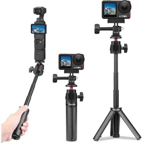 Pocket 3 Tabletop Selfie Stick Tripod for DJI Osmo Pocket 3, Lightweight Desktop Mini Extendable Stand for Osmo Action 5 Pro/4/3/360,for Gopro,for Insta360,for AKASO Camera Accessories