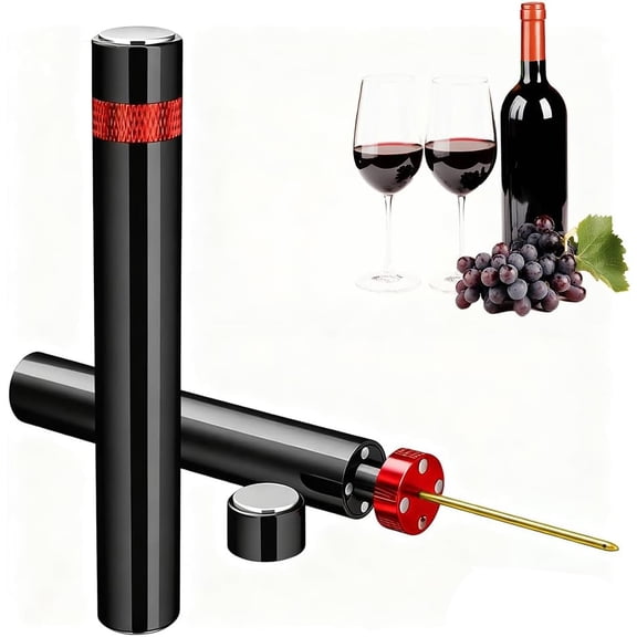 Pocket Air Pressure Wine Bottle Opener - 2026 New Portable Assemblable Corkscrew, Fast 7 Second Opening, Manual Lightweight Wine Openers for Travel, Home, Kitchen, Party, Gift(RL Red 2 PCS)
