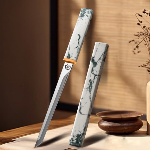 Pocket Art Dining Fruit Knife, Aesthetic Cutting Tool Inspired By Mountains and Rivers, Multi-functional Outdoor Camping Knife with Anti-slip Handle