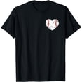 thumbnail image 1 of Pocket Baseball Heart Cute Softball Men Women Mom Dad Boys T-Shirt, 1 of 4
