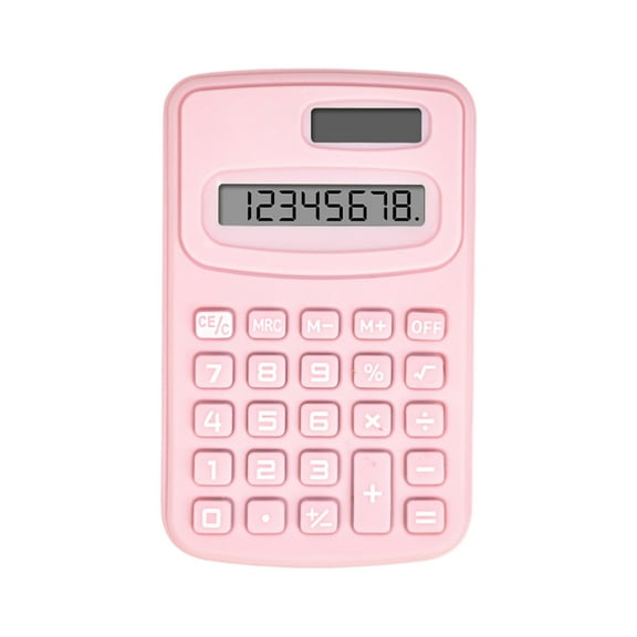 Pocket Basic Calculator, Battery Powered 4-Function Handheld Mini Size Computing Device, Portable Small Calculator for Student School and Home Office Use