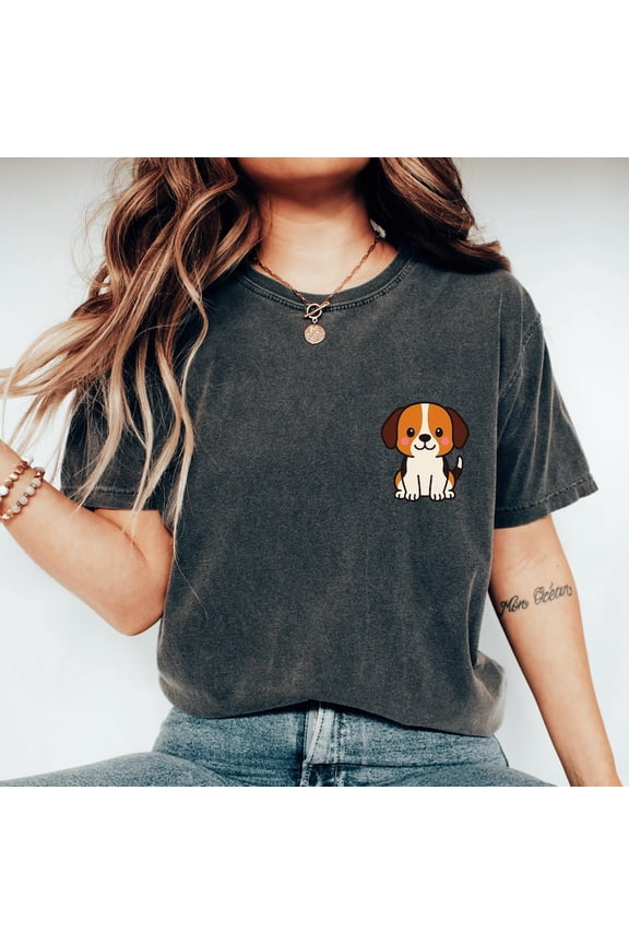 Pocket Beagle Dog Spirit Animal Graphic Design Comfort Colors Unisex Cotton T-Shirt, Size S-3XL