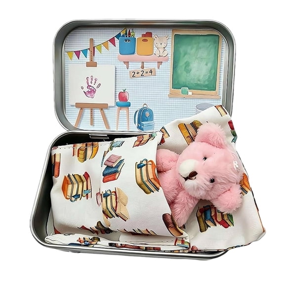 Pocket Bear in Tin Box Mini Plush Pocket for Friends Encouragement and Party Favor