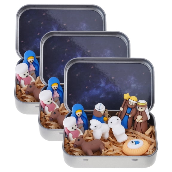 Pocket Bethlehem Scene Handcrafted Christmas Nativity Scene In a Box Miniature Set For Home Decoration And Holiday Display