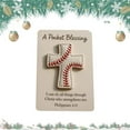 thumbnail image 1 of Pocket Blessing Baseball Cross Edition - Inspirational Leather Baseball with Cross Design, 1 of 1