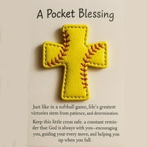 A Pocket Blessing, Baseball Football Softball Cross Edition, Handmade Pocket-Sized Cross Gift for Christian Athletes, Inspirational Token for Teams & Youth Group Encouragement Decor (Softball)