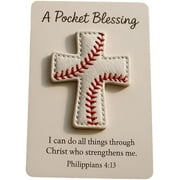 A Pocket Blessing – Softball Cross Edition, Baseball Football Cross Edition, Handmade Pocket-Sized Gift, Collectible with Bible Verse Message Card, Sports Themed Encouragement Gift