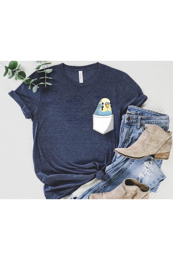 Pocket Budgie Bird Shirt - Cute Bird in Pocket Graphic Tee - Fun Animal Lover Shirt - Unique Gift Shirt For Budgie Bird Lover SWEATSHIRT All Size S-5XL