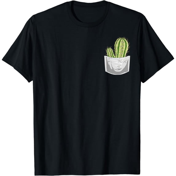 Pocket Cactus Peeking Out Funny Cactus T-Shirt