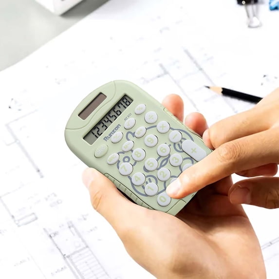 Pocket Calculator,Adding Machine,Office Desk Calculator, Cute Calculator for Kids, Basic Calculators Desktop,Portable 8Calculator Financial Office Computer For Middle School Students(Green)