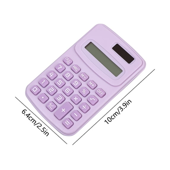 Pocket Calculator,Mini Digital Desktop Calculator with 8-Digit LCD Display,no Sound Big Button Computing Tools for Adult Office Billing Calculate,Purple
