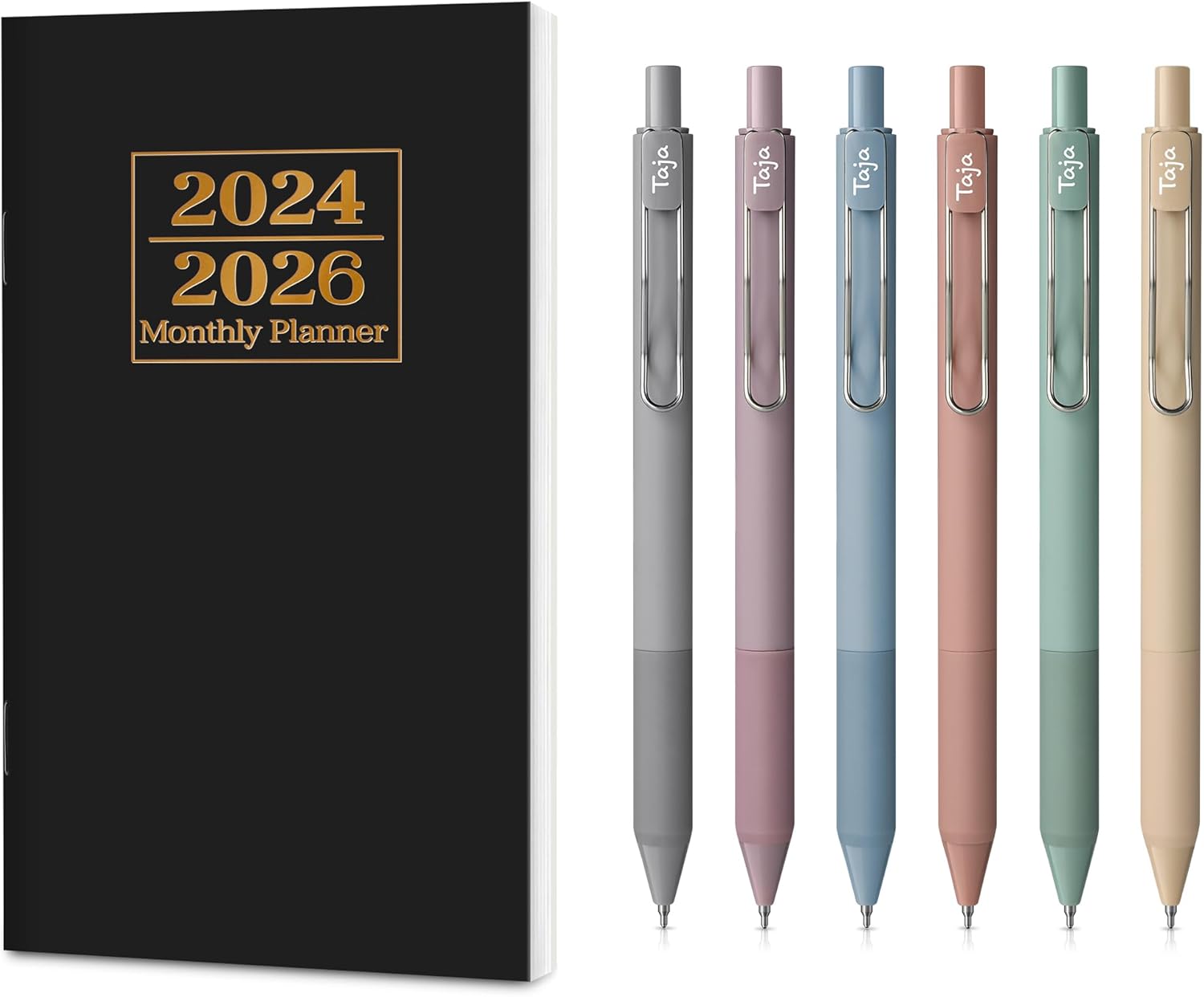 Pocket Calendar 20242026 and Gel Pen Bundle, for Purse, Monthly Pocket