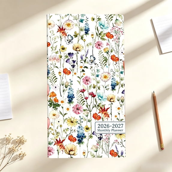 Pocket Calendar 2026-2027 Pocket Monthly Planner Jan 2026‑Dec 2027 for Purse 6.9" X 3.7" 24-Month Small Planner Academic Year Calendar Compact Design