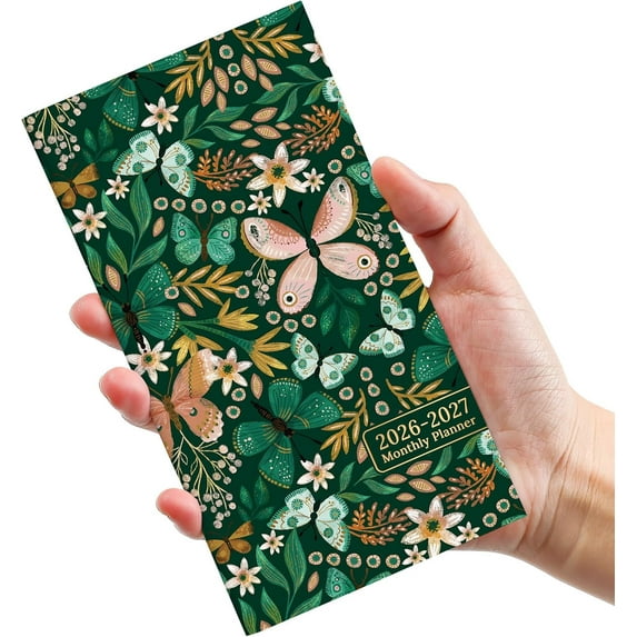 Pocket Calendar 2026-2027 for Purse, Two Year Monthly Planner Pocket Size, Jan 2026 to Dec 2027 Monthly Planner Small Size (6.5" x 3.5") ( C - Butterfly )