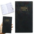 thumbnail image 1 of Pocket Calendar 2026,Daily Planner 2026(Jan.- Dec.2026),A6 Small Planner Weekly and Monthly for Purse,Starlight Leather Hardcover,128 Pages(Black #01), 1 of 9