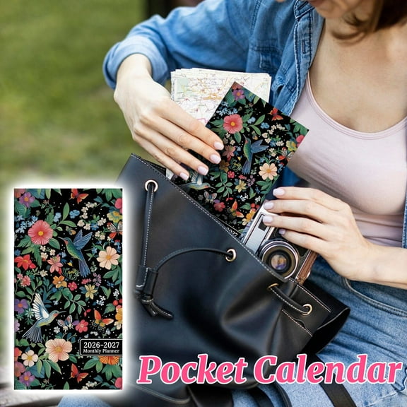Pocket Calendar 2026, Portable Monthly & Yearly Planner, Purse Calendar Mini 2026 Planner