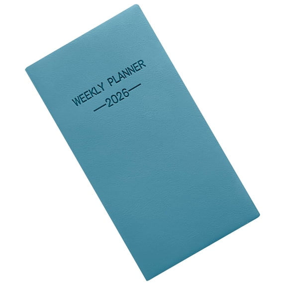 Pocket Calendar, Mini Portable Calendar Notebook for Weekly Planner, A6 Slim Travel Notebook Organizer, Thick Ink Proof Monthly Mechanism for Office and Home, Planning Supplies,Lake Blue