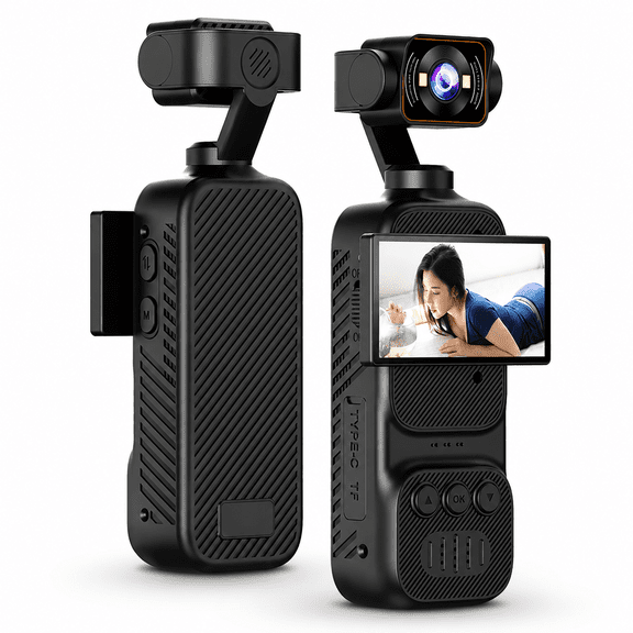 Pocket Camera, Electric 270 Rotatable Lens, 2.78 Inch Screen Portable Vlog Camcorder for Cycling Travel Daily Vlog Recording, Included 64GB TF Memory Card, for Outdoor Sports