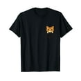 thumbnail image 1 of Pocket Cat Cute Kitten Face Pet Lover Owner Men Women Gift Cotton T-Shirt Black, 1 of 5