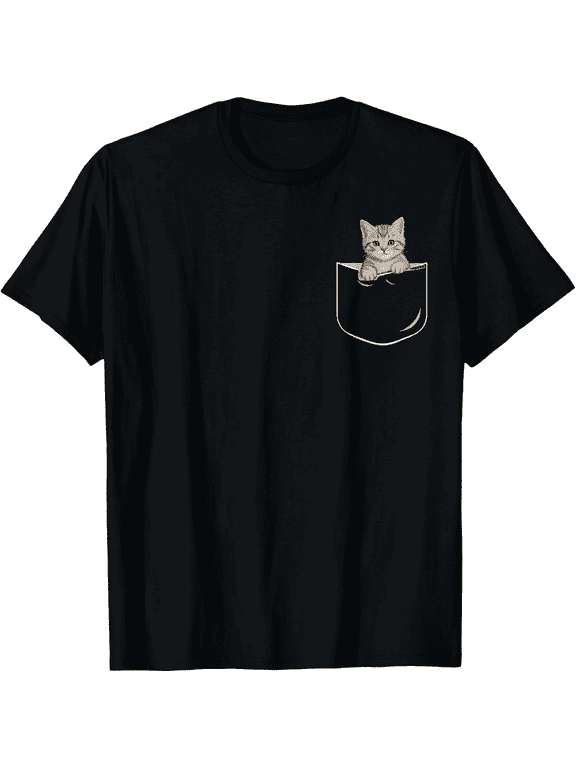 Pocket Cat Funny In Pocket Gift Cool Lover Animal Unisex T-Shirt