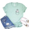 thumbnail image 1 of Pocket Cat Shirt Women's Kitty T-shirt Kitten Shirts Animal Lover Tshirt Meow Tee Pet Lover Gift, 1 of 3
