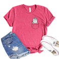 thumbnail image 1 of Pocket Cat Shirt Women's Kitty T-shirt Kitten Shirts Animal Lover Tshirt Meow Tee Pet Lover Gift, 1 of 3