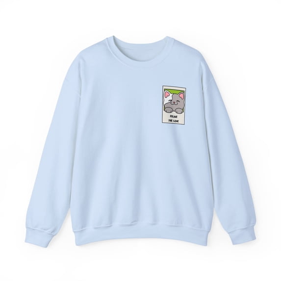 Pocket Cat Sweatshirt, Small Cat Heart Sweatshirt, Cat Sweatshirt, Valentine's Day Sweatshirt, 50/50 Cotton-Poly Animal Sweatshirt 123