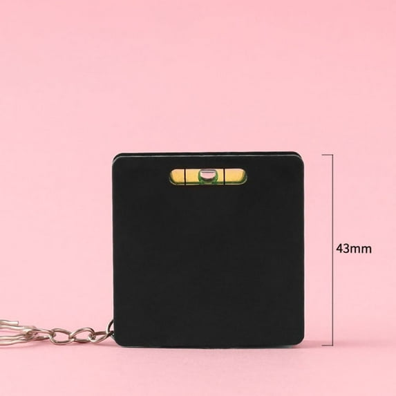 Pocket Centimeter Keychain Square Construction Tools Mini Measure Tape Multifunctional 1M Retractable Ruler Steel Tape Measure BLACK
