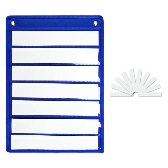 Pocket Chart Sentence Organizer Learning Tool Transparent Pockets Durable Cloth for Classroom Teachers Home Use