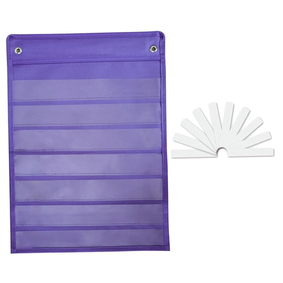 Pocket Chart Wall Organizer Learning Tool Oxford Cloth Magnetic Dry Erase Cards for Classroom Teacher Home