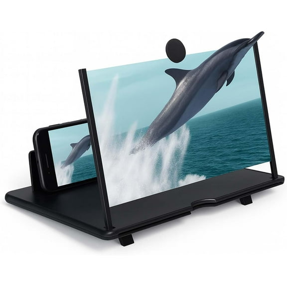 Pocket Cinema, 2026 Screen Magnifier New Version, 3D HD Projector Screen with Remote Control 10"-18" – Foldable Amplifier Projector Screen for iPhone and All Smartphones