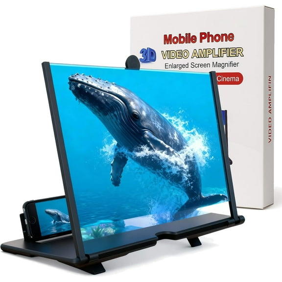 Pocket Cinema 2026 Upgraded Screen Magnifier for Cell Phone, 10–18 Inch 3D HD Foldable Phone Projector, Portable Mobile Screen Amplifier for Movies, Gaming & Travel
