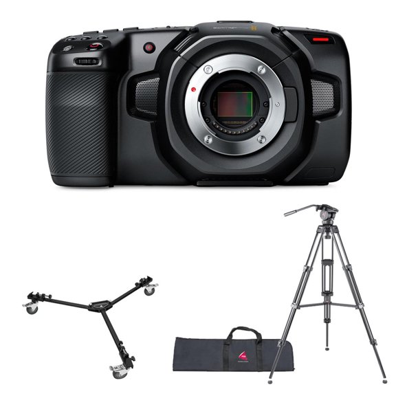 Pocket Cinema Camera 4K Bundle with 3Pod Aluminum Tripod, Universal Tripod Dolly