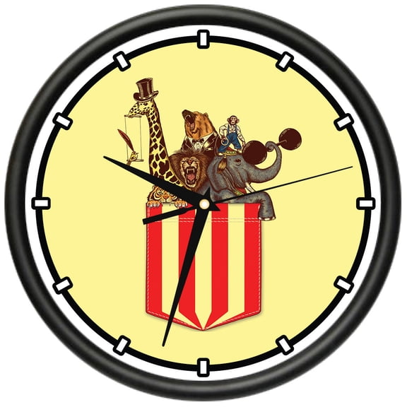 Pocket Circus  Design Wall Clock | Precision Quartz Movement | Décor For School Class Office Bedroom Decoration