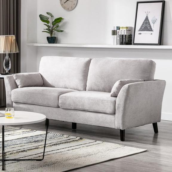 Pocket Coil Sofa in Light Gray Color / Ideal Seating for Reading Corners