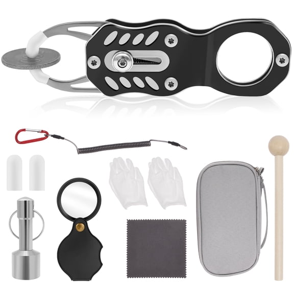 Pocket Coin Tester Kit Pocket Changes Pinger Tester Kit Portable Gold and Silver Changes Resonance Testing Tool with Hammer and Magnifying Glass for Collectors