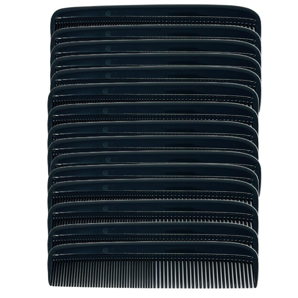 ) Pocket Comb Black Unbreakable Round Teeth Course Fine Pocket Beard ...