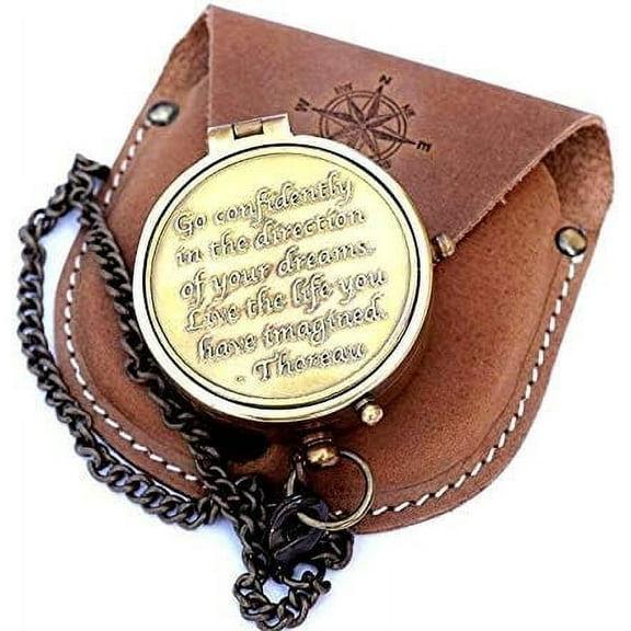 Pocket Compass, Camping Travelling Equipment, Boat Compass, Engraved Brass Compass, Home Decor, Gifts for Teen Family, Nautical