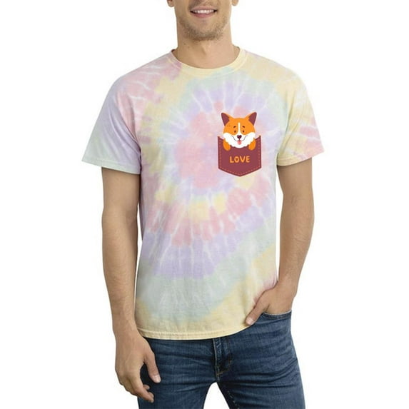 Pocket Corgi Love Tie Dye Spiral Men -Image by Shutterstock, Male x-Large