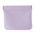 thumbnail image 1 of Pocket Cosmetic Bag, Auto Close Squeeze Leather Makeup Pouch Travel Toiletry Organizer Portable Jewelry Case Small Coin Purse Handheld Beauty Storage Pouch 4.33x4.72in Light Purple, 1 of 5